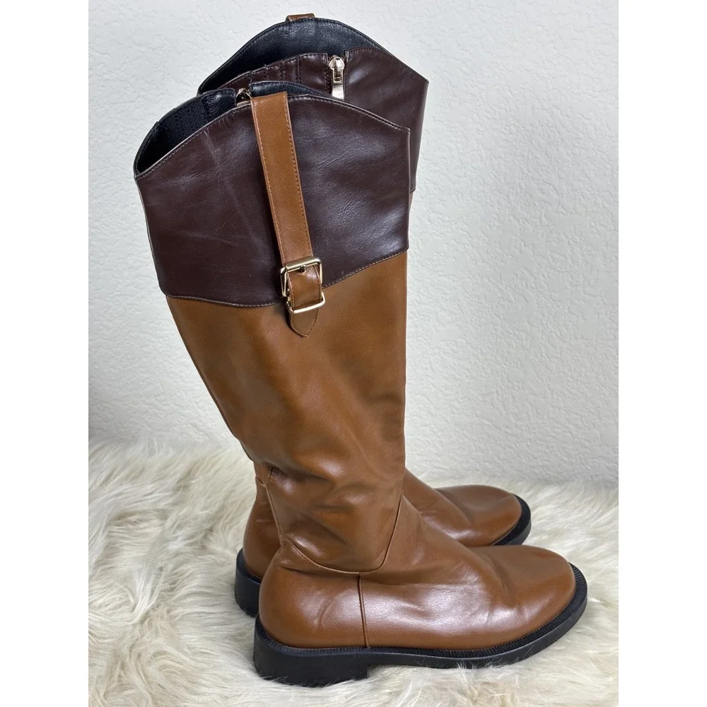 Torgeis Desiree Riding Boots 9 Chestnut Brown Knee‎ High Leather Equestrian Chic
